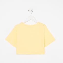 Футболка для девочки укороченная KAFTAN: Selfie, жёлтая, рост 164-170 см