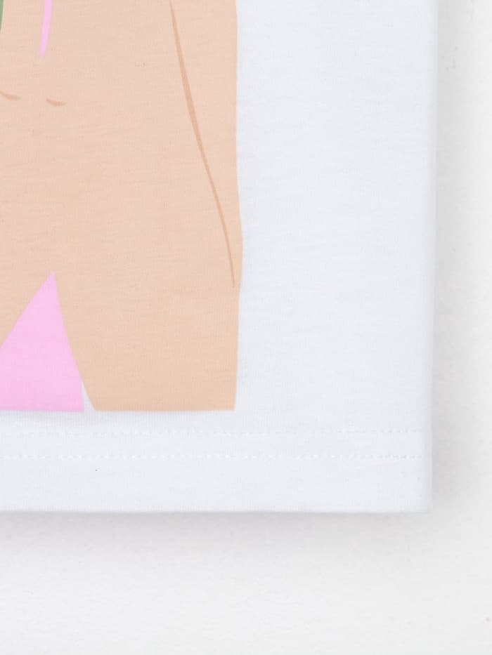 Пижама для девочки (футболка и шорты) KAFTAN: Selfie, размер 38 (1146-152 см), бело-жёлтая