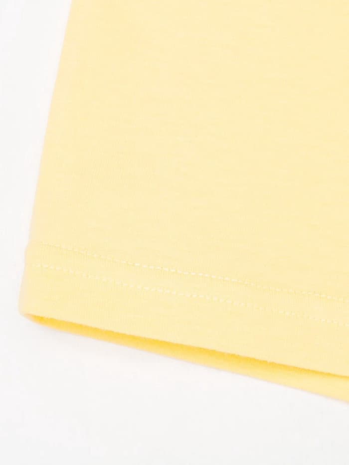 Пижама для девочки (футболка и шорты) KAFTAN: Selfie, размер 38 (1146-152 см), бело-жёлтая