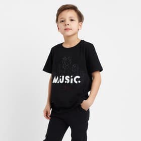 Футболка для мальчика KAFTAN: Hype Music, чёрная, рост 134-140 см