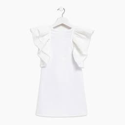 Платье нарядное для девочки MINAKU: Cotton Collection с крылышками, белое, рост 122 см