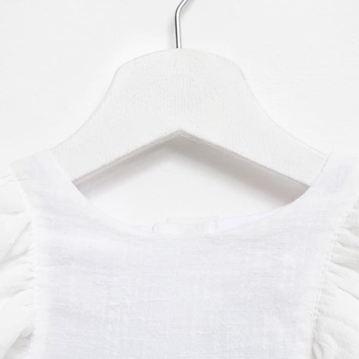 Платье нарядное для девочки MINAKU: Cotton Collection с крылышками, белое, рост 122 см