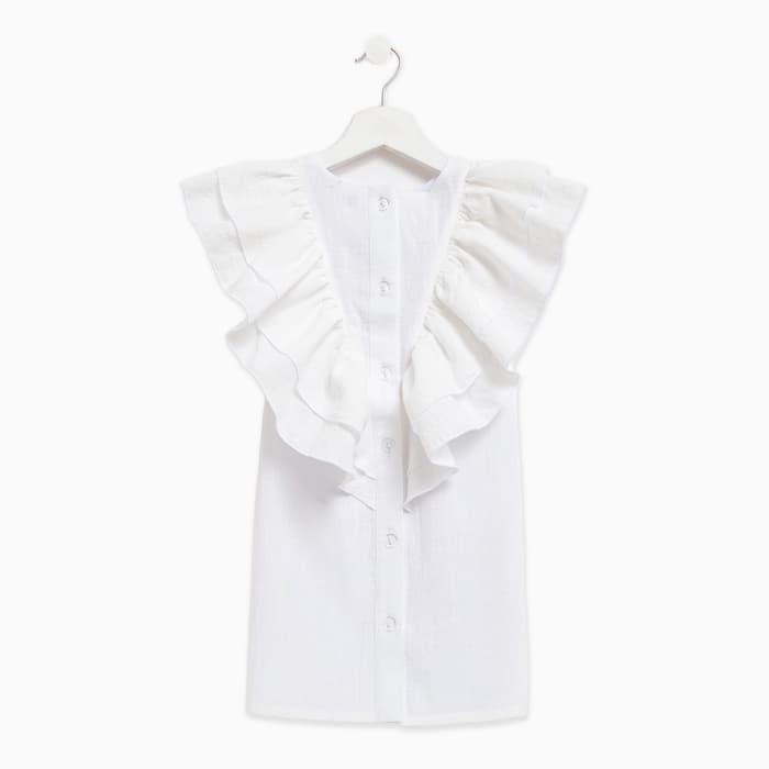 Платье нарядное для девочки MINAKU: Cotton Collection с крылышками, белое, рост 128 см