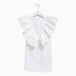 Платье нарядное для девочки MINAKU: Cotton Collection с крылышками, белое, рост 128 см