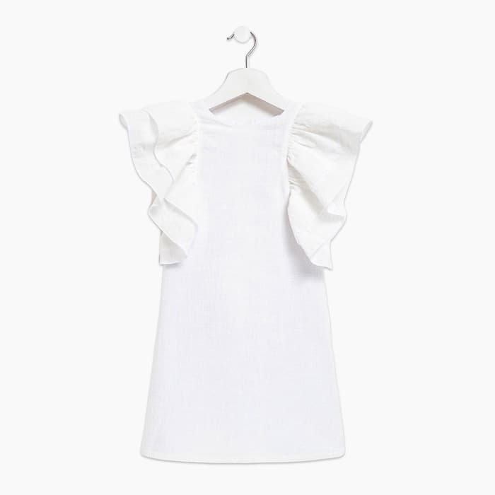 Платье нарядное для девочки MINAKU: Cotton Collection с крылышками, белое, рост 128 см
