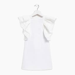 Платье нарядное для девочки MINAKU: Cotton Collection с крылышками, белое, рост 128 см