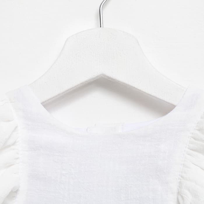 Платье нарядное для девочки MINAKU: Cotton Collection с крылышками, белое, рост 128 см