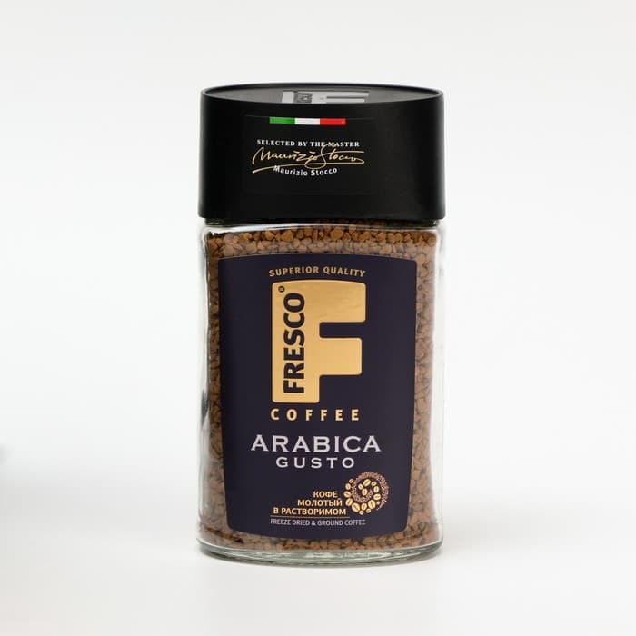 Кофе FRESCO Arabica Gusto, сублимированный, с добавлением молотого, 95 г