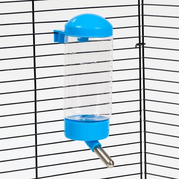 Поилка для клетки, 400 мл, 9×6×20 см, голубая