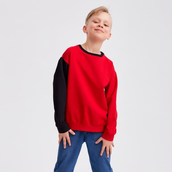 Джемпер для мальчика MINAKU: Casual Collection KIDS, красный, рост 128 см