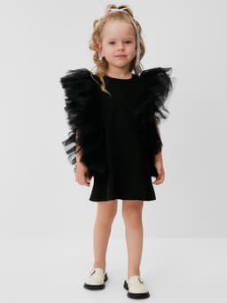 Платье нарядное для девочки MINAKU: PartyDress, прямое, чёрное, рост 98-104 см