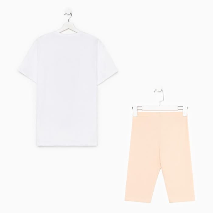 Пижама женская (футболка, шорты) KAFTAN Coffee, размер 40-42, белая