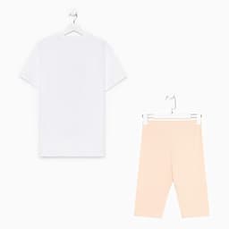 Пижама женская (футболка, шорты) KAFTAN Coffee, размер 40-42, белая