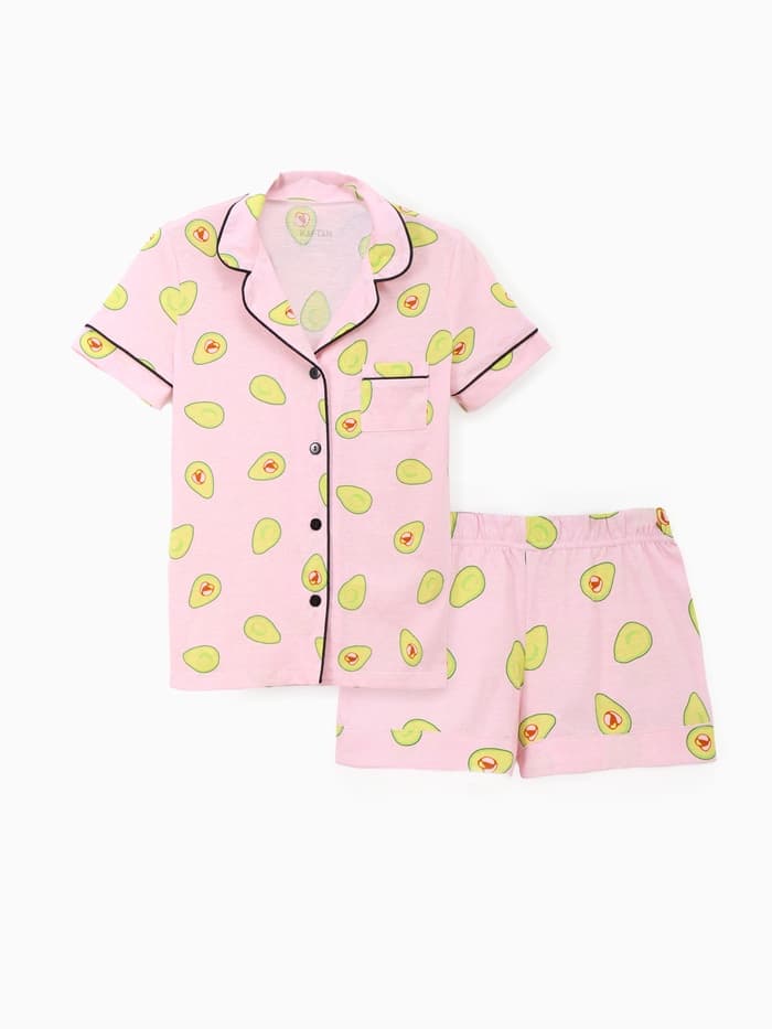 Пижама женская (рубашка, шорты) KAFTAN Avocado, размер 40-42, розовая