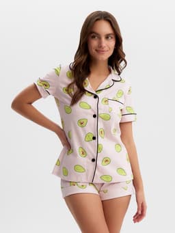 Пижама женская (рубашка, шорты) KAFTAN Avocado, размер 48-50, розовая