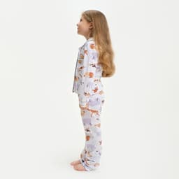 Пижама детская: рубашка, брюки KAFTAN: Animal, белая, рост 98-104 см