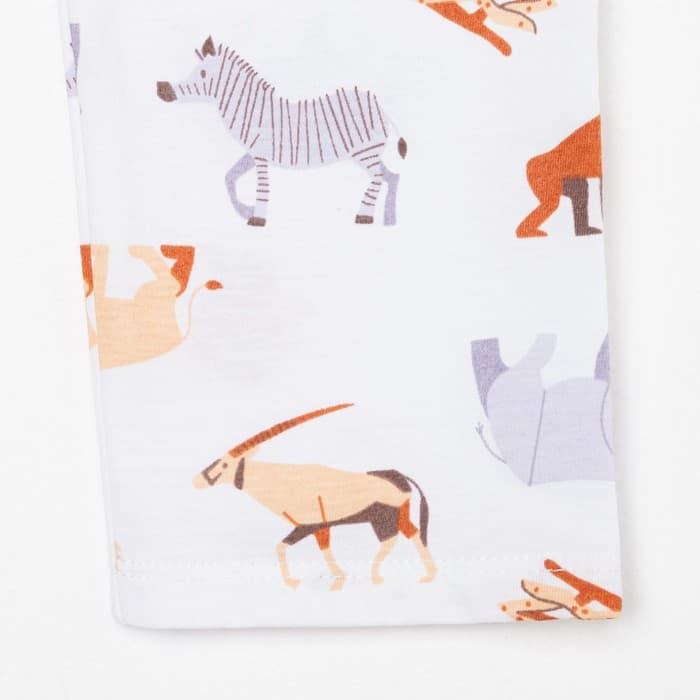 Пижама детская: рубашка, брюки KAFTAN: Animal, белая, рост 98-104 см
