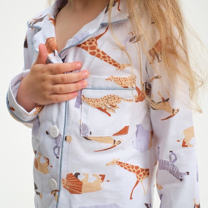 Пижама детская: рубашка, брюки KAFTAN: Animal, белая, рост 98-104 см