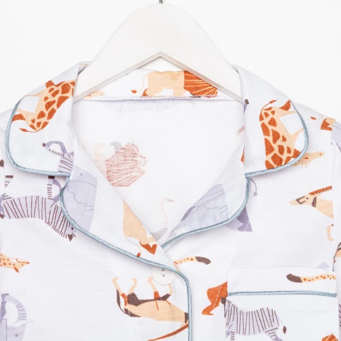 Пижама детская: рубашка, брюки KAFTAN: Animal, белая, рост 98-104 см