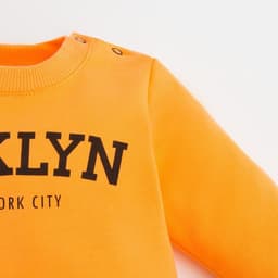 Костюм для мальчика (джемпер, брюки) «Крошка Я» NY, рост 68-74 см, оранжевый, чёрный