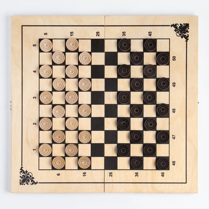 Шашки деревянные, настольная игра «Стоклеточные», международные, с доской 40×40×3.5 см