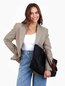 Сумка-шопер женская на молнии, размер 40×19×30 см, чёрная