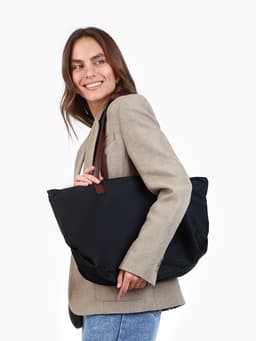 Сумка-шопер женская на молнии, размер 40×19×30 см, чёрная