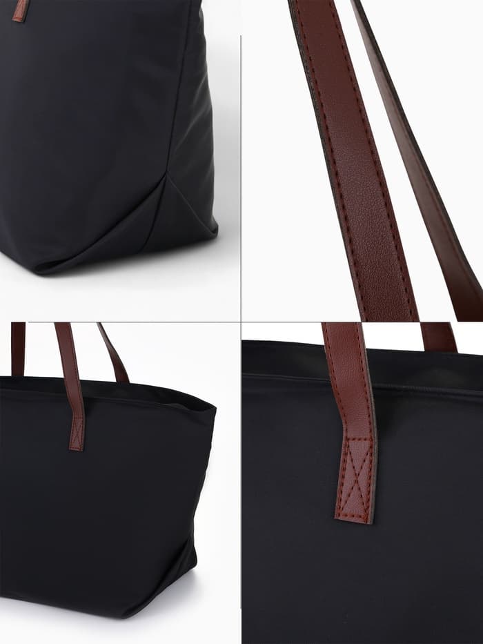 Сумка-шопер женская на молнии, размер 40×19×30 см, чёрная