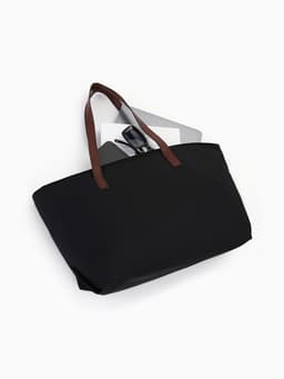 Сумка-шопер женская на молнии, размер 40×19×30 см, чёрная