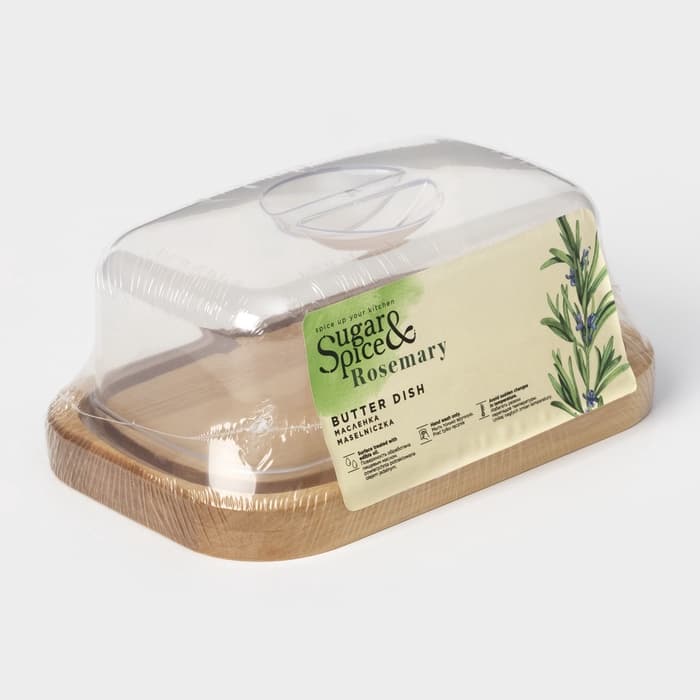 Маслёнка Rosemary, дерево, 17×11×6.5 см