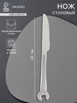 Нож столовый Magistro Workshop, длина 22 см, нержавеющая сталь, серебристый