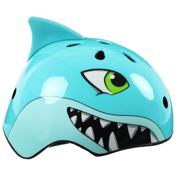 Шлем велосипедиста детский CORSA «Акула», размер М, обхват 54-58 см, бирюзовый