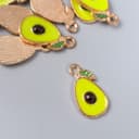 Декор для творчества металл, эмаль «Авокадо», зелёный, 1.7×1 см