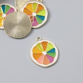 Декор для творчества металл, эмаль «Грейпфрут», 2×2.2 см