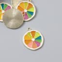 Декор для творчества металл, эмаль «Грейпфрут», 2×2.2 см