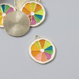 Декор для творчества металл, эмаль «Грейпфрут», 2×2.2 см