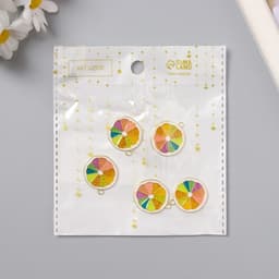 Декор для творчества металл, эмаль «Грейпфрут», 2×2.2 см