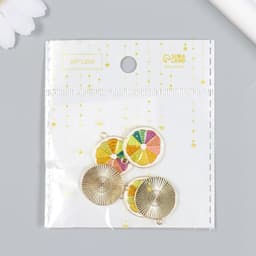 Декор для творчества металл, эмаль «Грейпфрут», 2×2.2 см