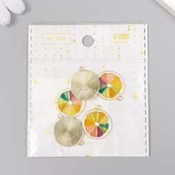 Декор для творчества металл, эмаль «Грейпфрут», 2×2.2 см