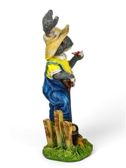 Садовая фигура из полистоуна «Зайчик дачник с бабочкой», 49×18×22 см