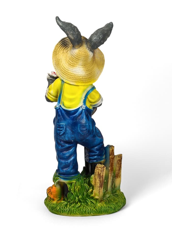 Садовая фигура из полистоуна «Зайчик дачник с бабочкой», 49×18×22 см