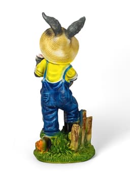 Садовая фигура из полистоуна «Зайчик дачник с бабочкой», 49×18×22 см