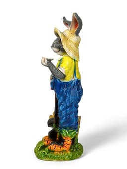 Садовая фигура из полистоуна «Зайчик дачник с бабочкой», 49×18×22 см