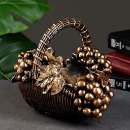 Подставка для бутылки «Корзина с виноградом», под бронзу с позолотой, 20×25×22 см