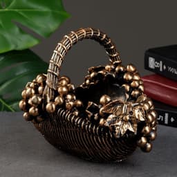 Подставка для бутылки «Корзина с виноградом», под бронзу с позолотой, 20×25×22 см