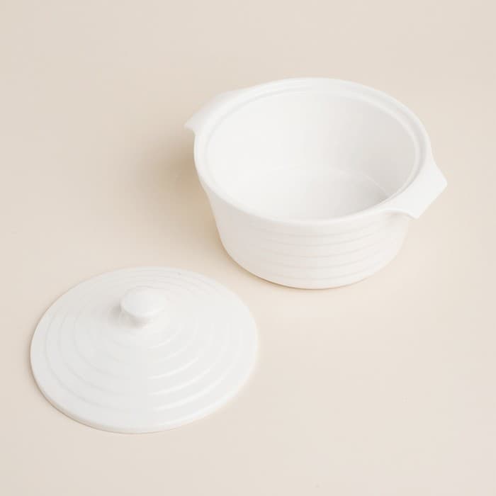 Кастрюля SL Home «Санторини», 750 мл, 19×16×7.5 см, жаропрочная керамика, белая