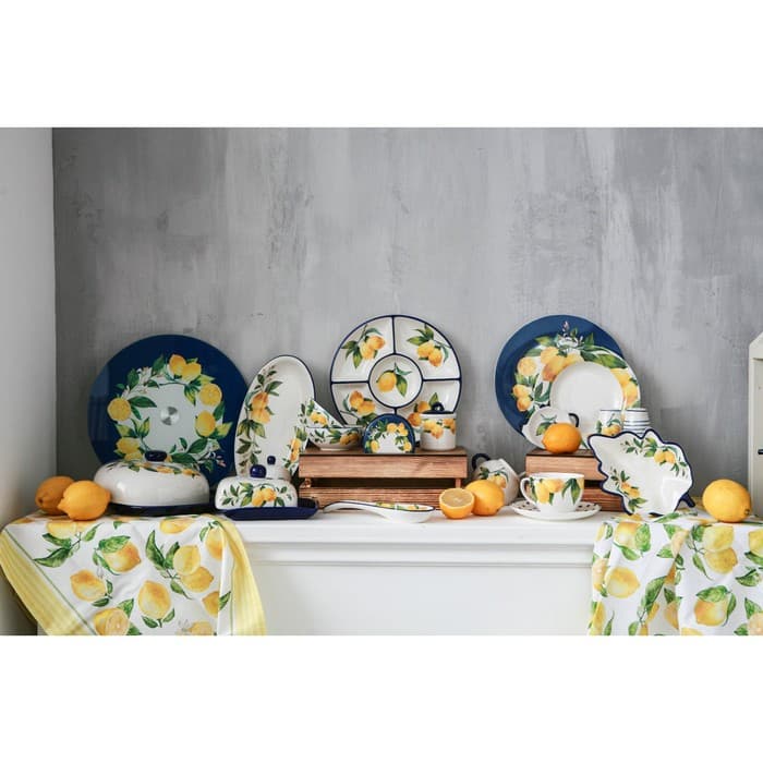 Набор для специй Доляна «Лимон», солонка, перечница 130 мл, доломит, белый, синий