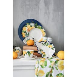 Набор для специй Доляна «Лимон», солонка, перечница 130 мл, доломит, белый, синий