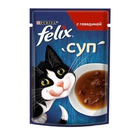 Влажный корм Felix Суп с говядиной, для кошек, 48 г