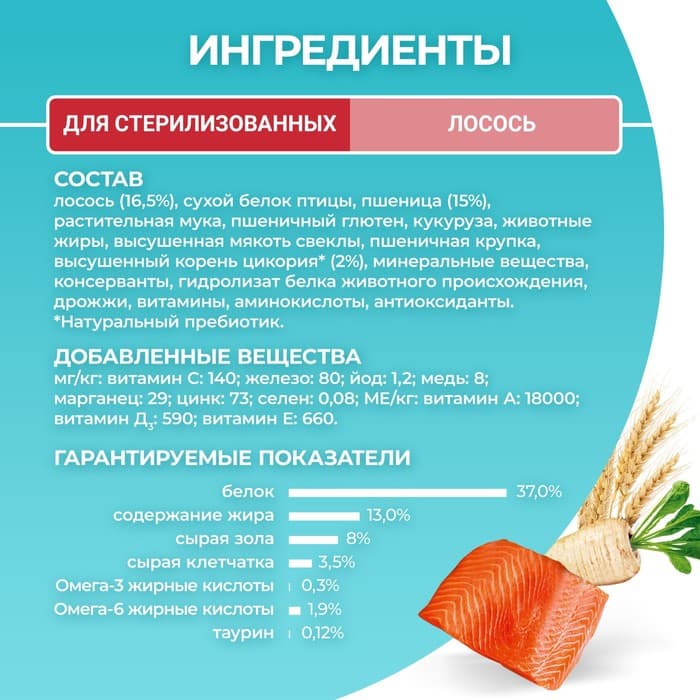 Сухой корм Purina One для стерилизованных кошек, лосось/пшеница, 750 г